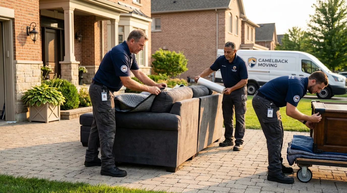 Large estate moving crew wrapping furniture in King and Queen Court House, VA