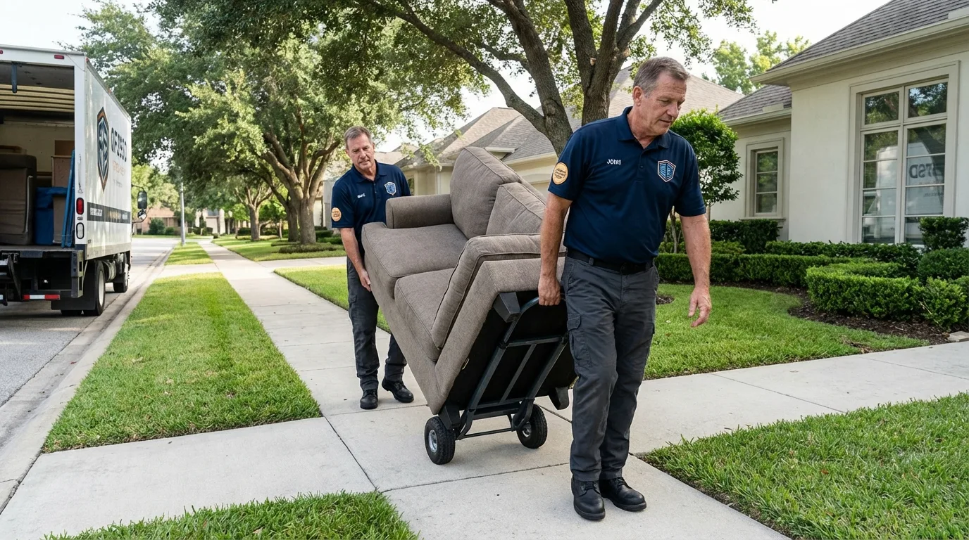 Local residential moving crew loading furniture in King and Queen Court House, VA